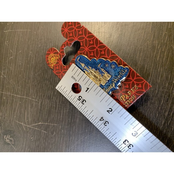 WDW Cinderella Castle WALT DISNEY WORLD Logo GLITTER Cloud Blue DISNEY PIN - Picture 5 of 5